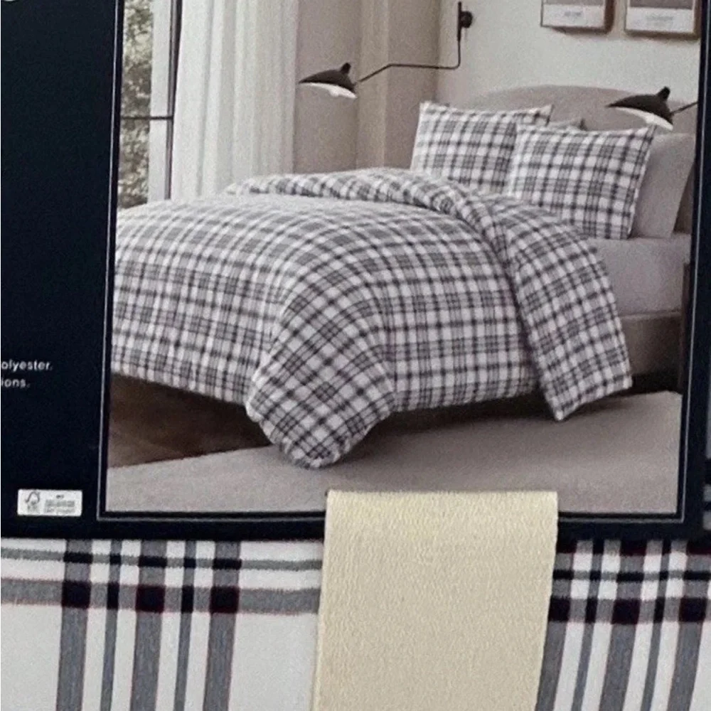 Brooks Brothers Multicolor Plaid Reversible Cotton Queen Comforter Set 92”x96”